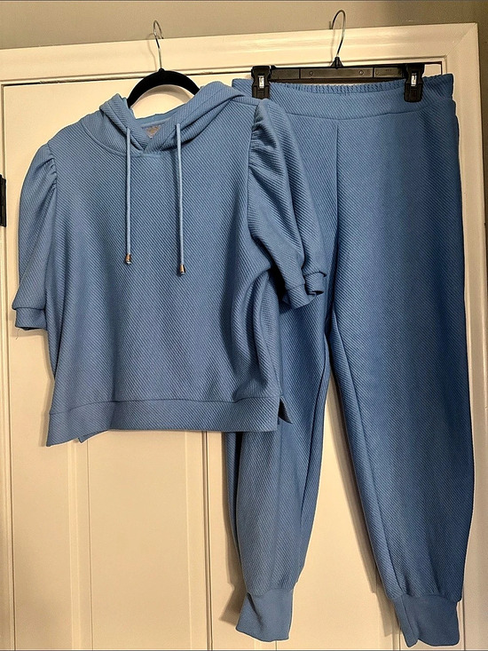 SSYS Pants - SSS Shop Style Senses Blue Hoodie Jogger Set Size Medium Like New